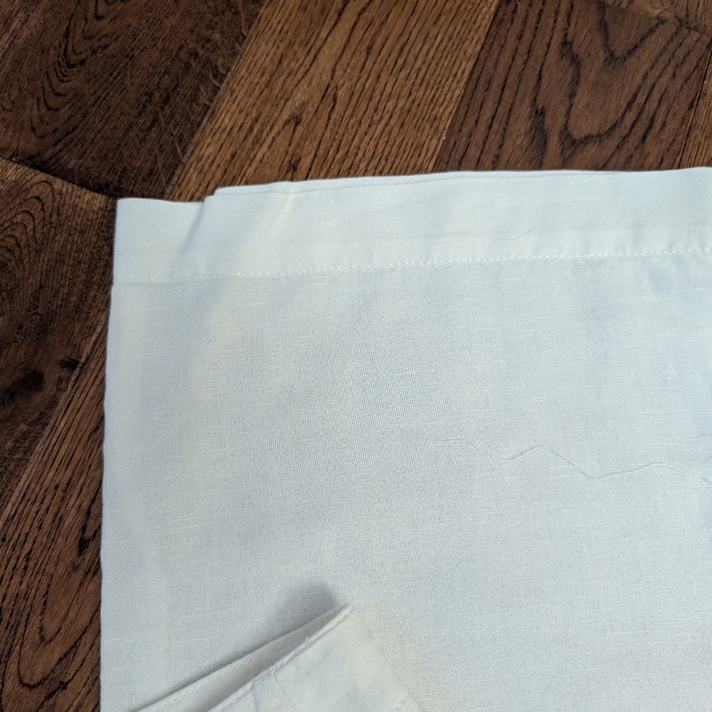EUC Ladies Converse One Star ⭐ White Linen Cotton Wide Leg Drawstring Pants Sz 4 - Picture 7 of 10